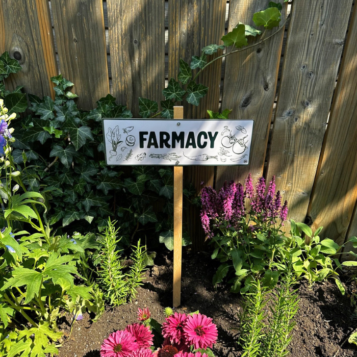 garden seed signs Farmacy — Outdoor Sign for Medicinal Herb Gardens & Apothecary Spaces