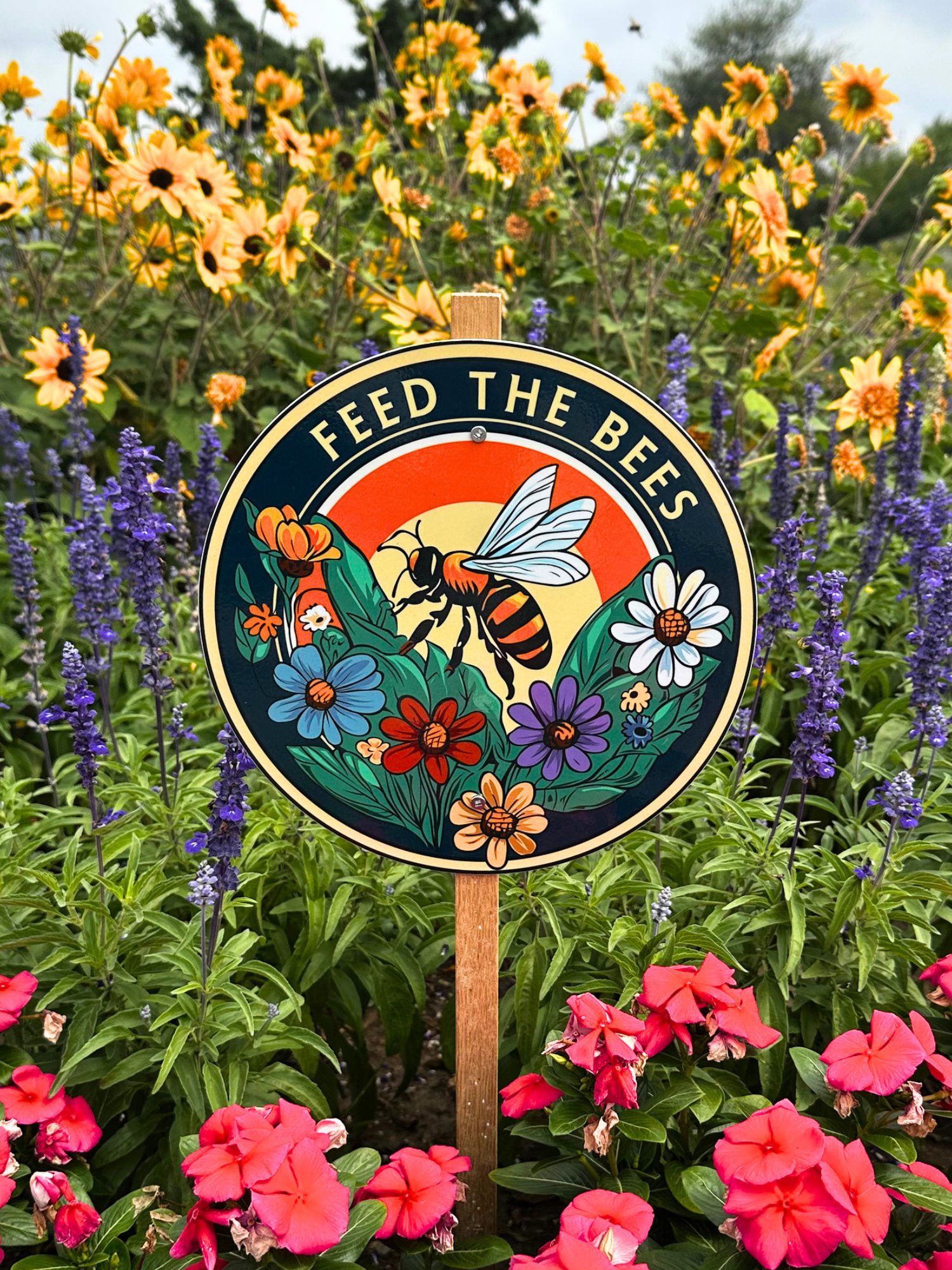 Feed the Bees — Garden Sign for Pollinator Gardens & Wildflower Spaces