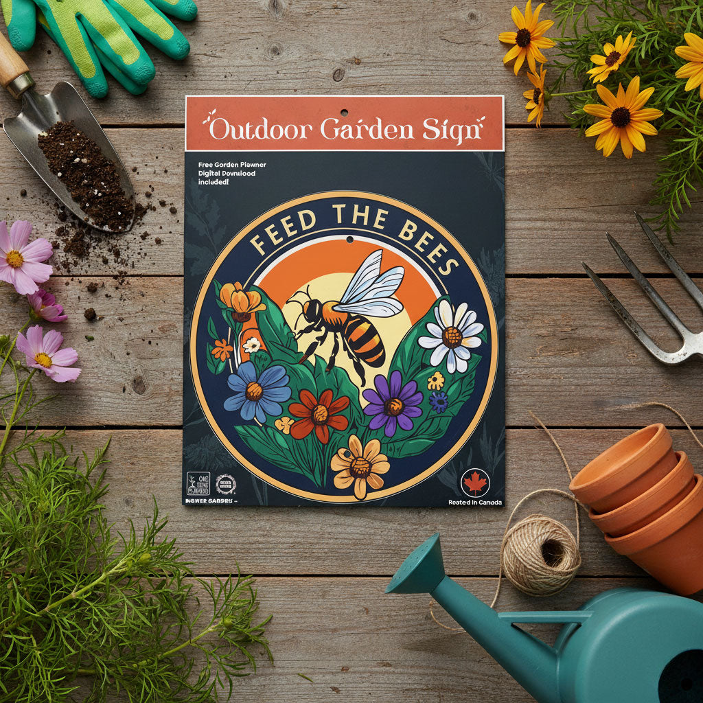 Feed the Bees — Garden Sign for Pollinator Gardens & Wildflower Spaces