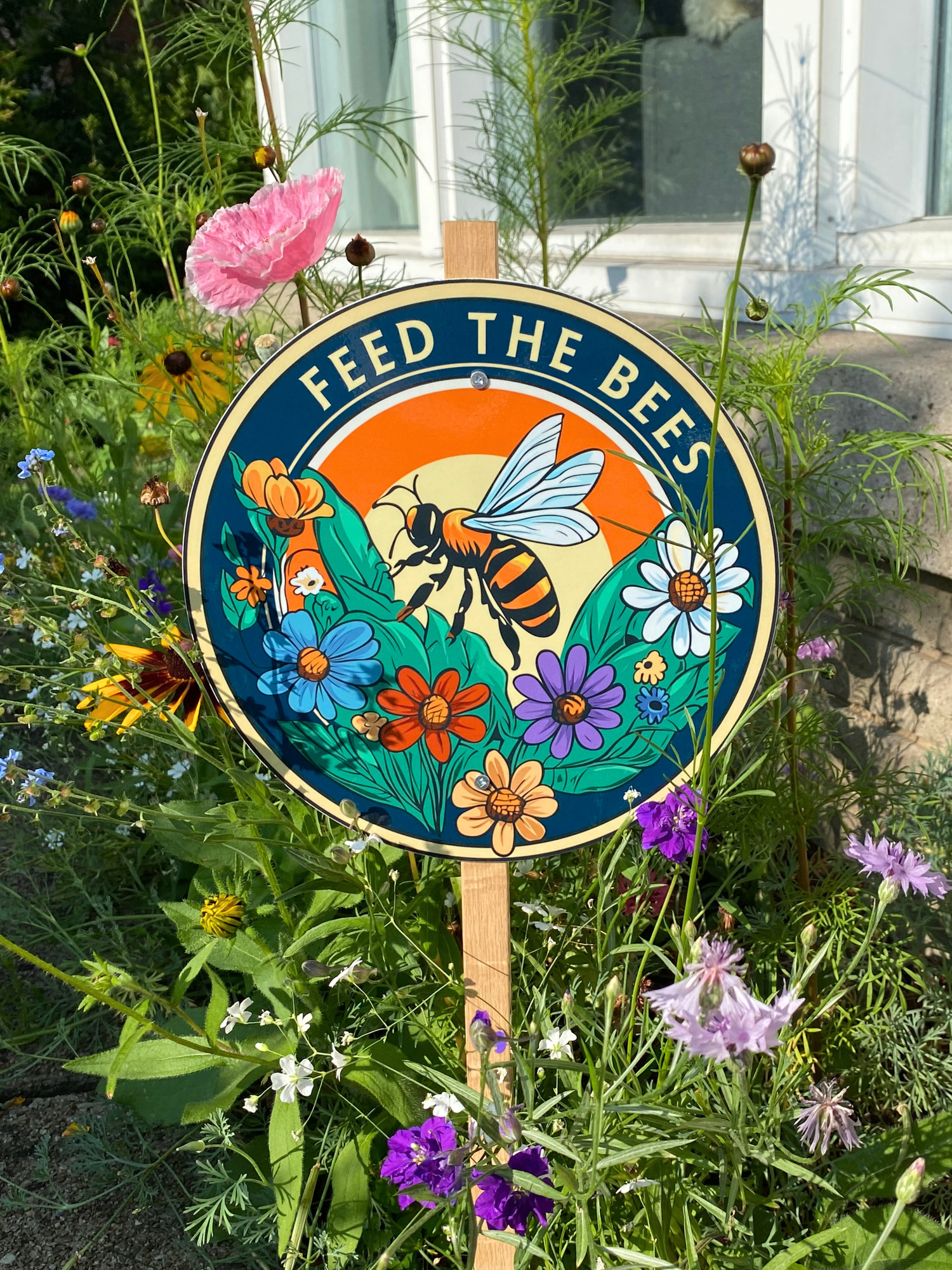 Feed the Bees — Garden Sign for Pollinator Gardens & Wildflower Spaces