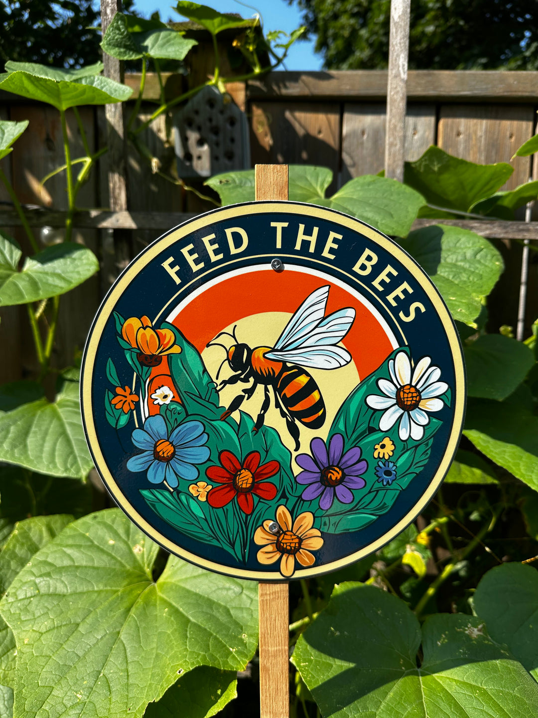Feed the Bees — Garden Sign for Pollinator Gardens & Wildflower Spaces